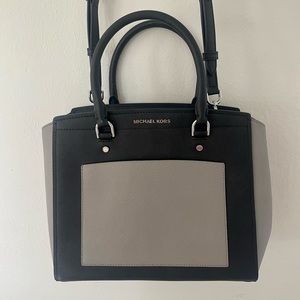 Michael Kors Black and Grey Medium Tote